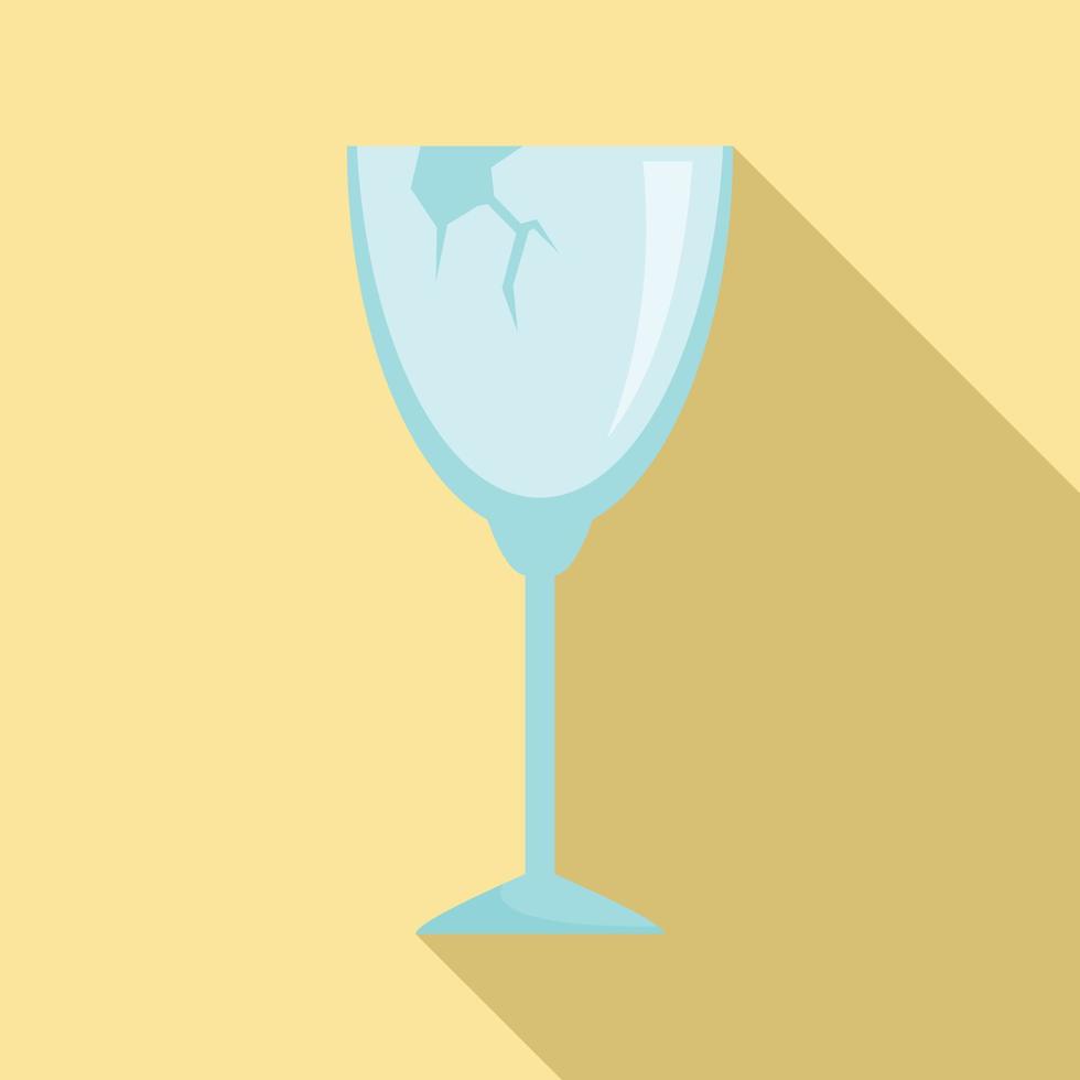 ícone de taça de champanhe rachada, estilo simples vetor