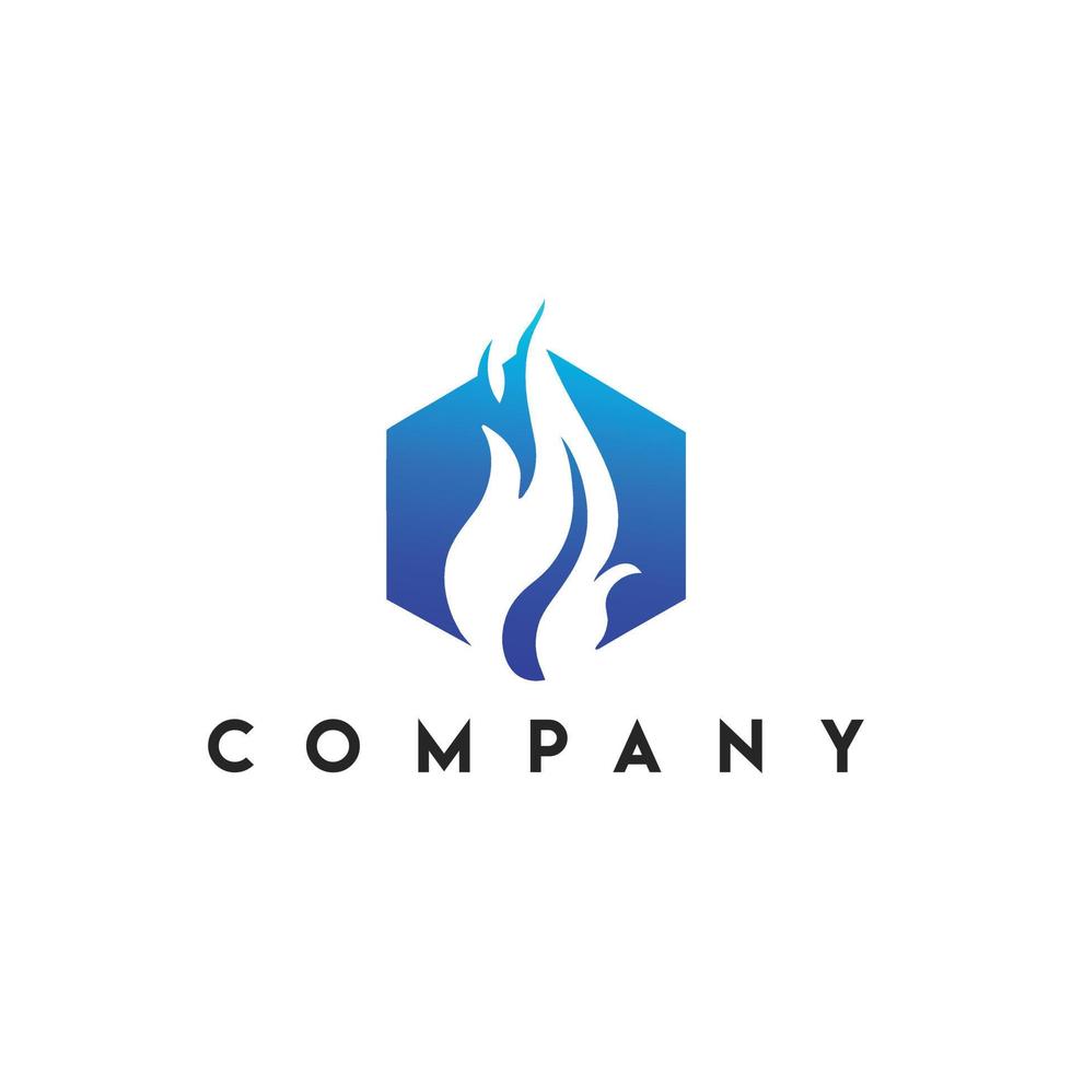 logotipo hexa de fogo, elemento de design de logotipo de ícone de fogo hexa vetor