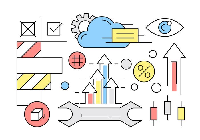 Linear Infográfico Negócios Engenharia Elements Vector