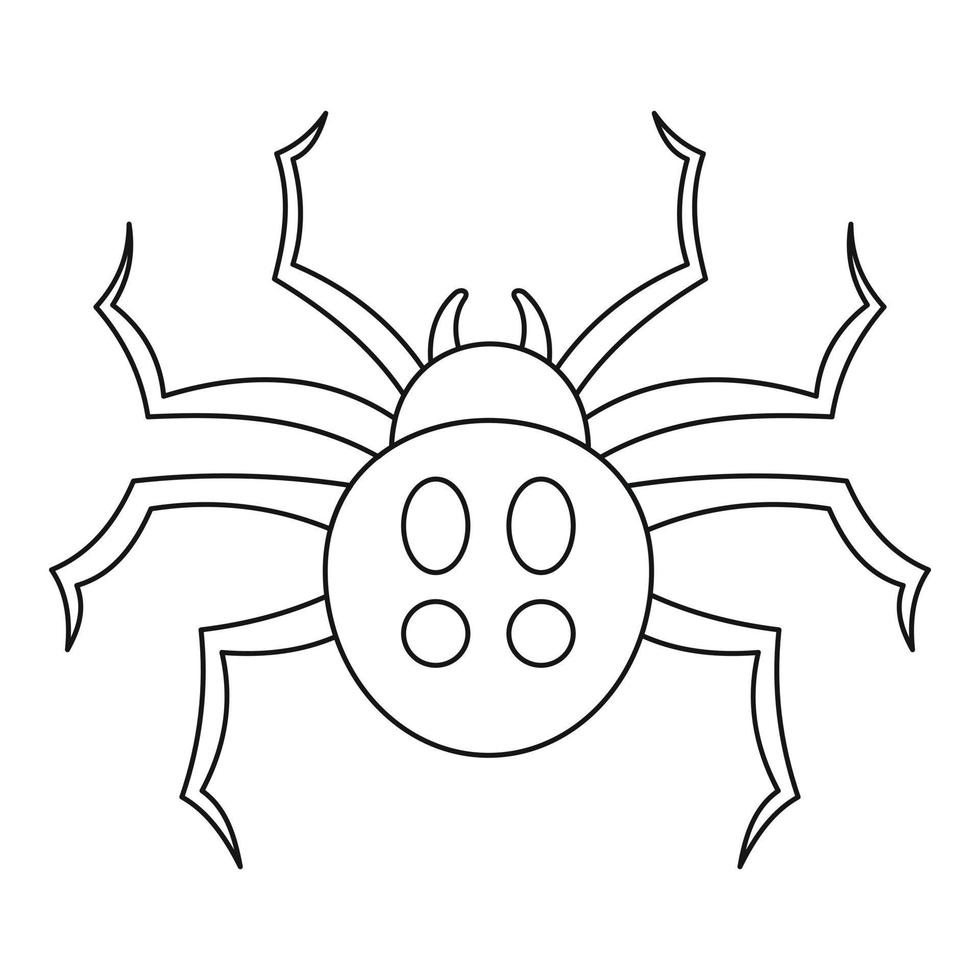 ícone de aranha de jardim, estilo de estrutura de tópicos vetor