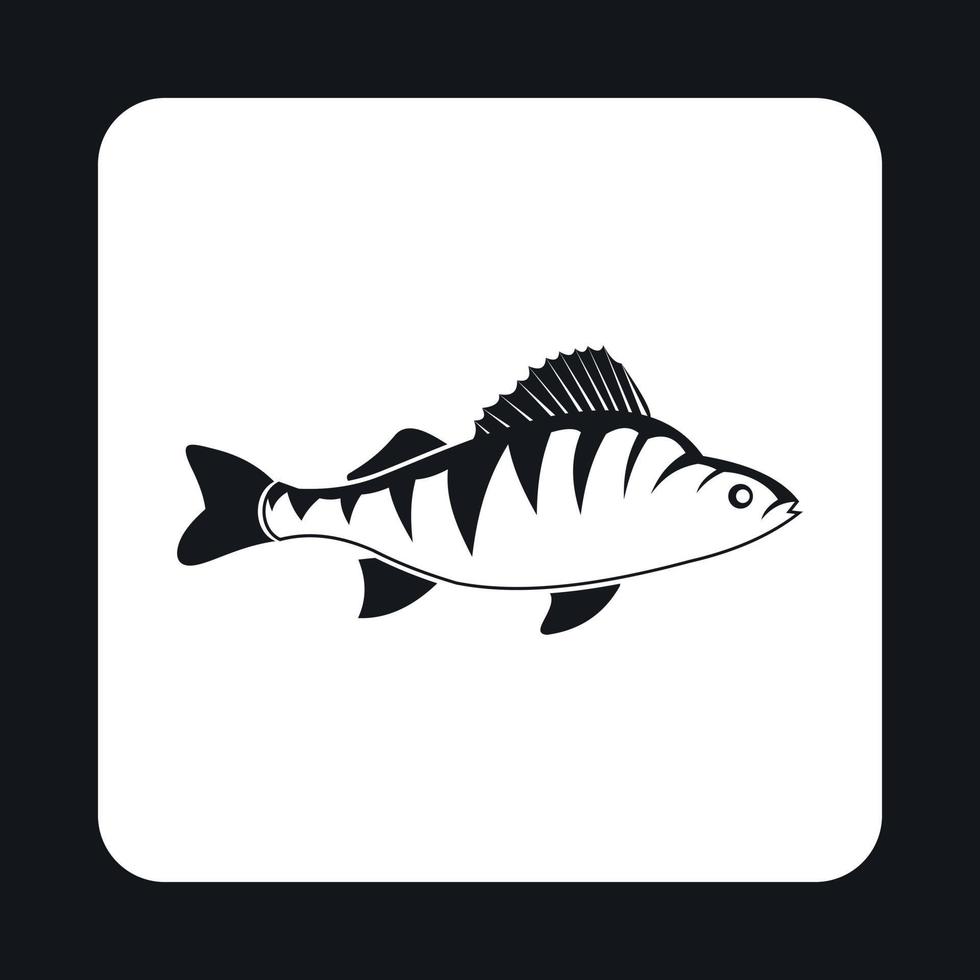 ícone de peixe poleiro, estilo simples vetor