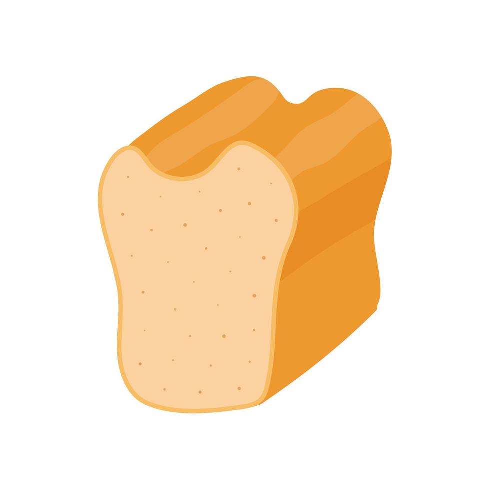 ícone de pão iwhite, estilo cartoon vetor
