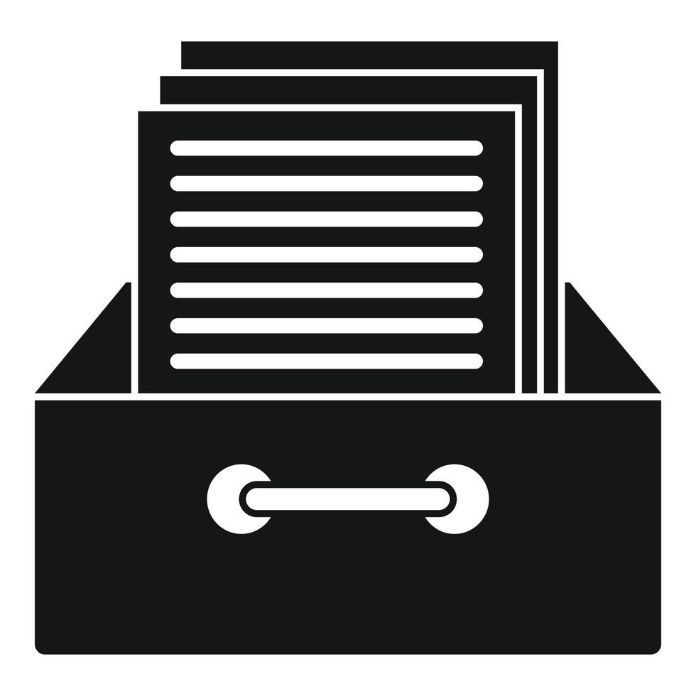 ícone de papéis de arquivo, estilo simples vetor