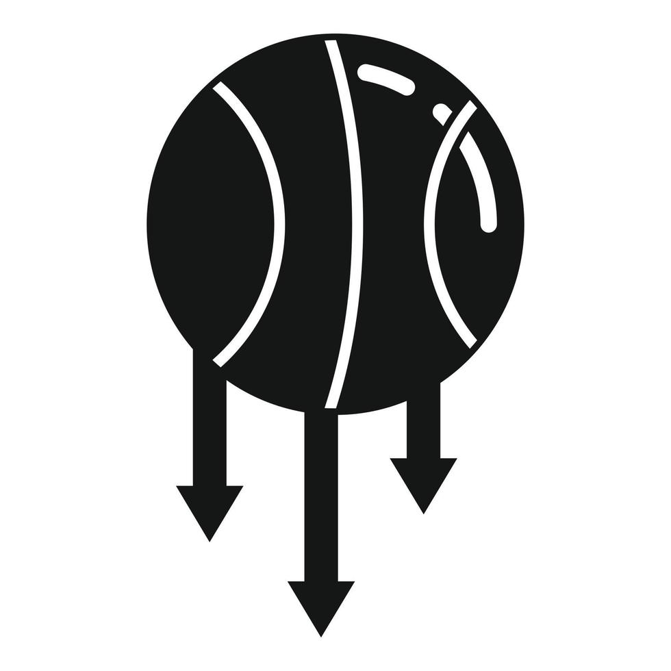 ícone de gravidade de bola de basquete, estilo simples vetor