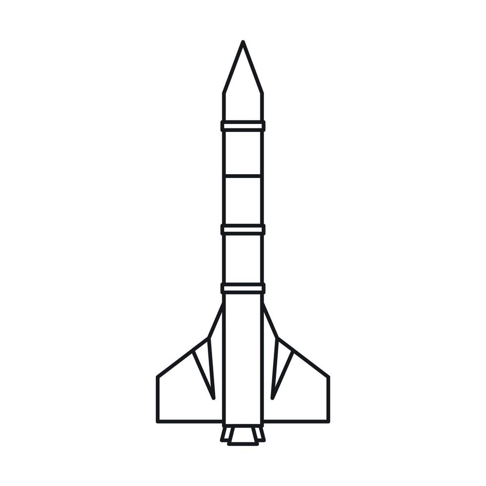 ícone de foguete de míssil em estilo de estrutura de tópicos vetor