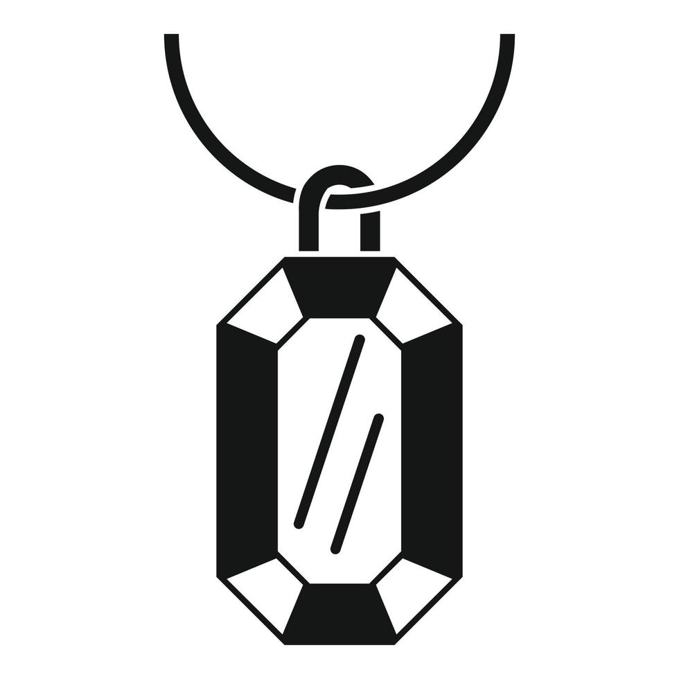 ícone de colar de pedras preciosas, estilo simples vetor