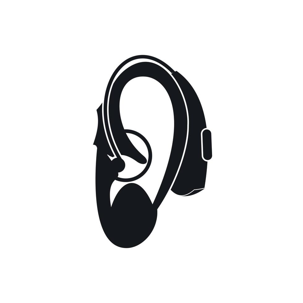 ícone de aparelho auditivo, estilo simples vetor
