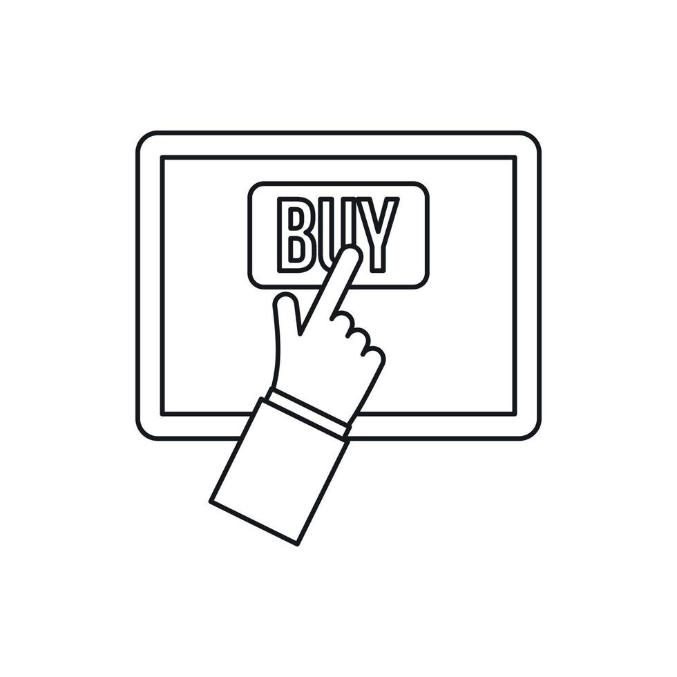 ícone de compras online, estilo de estrutura de tópicos vetor