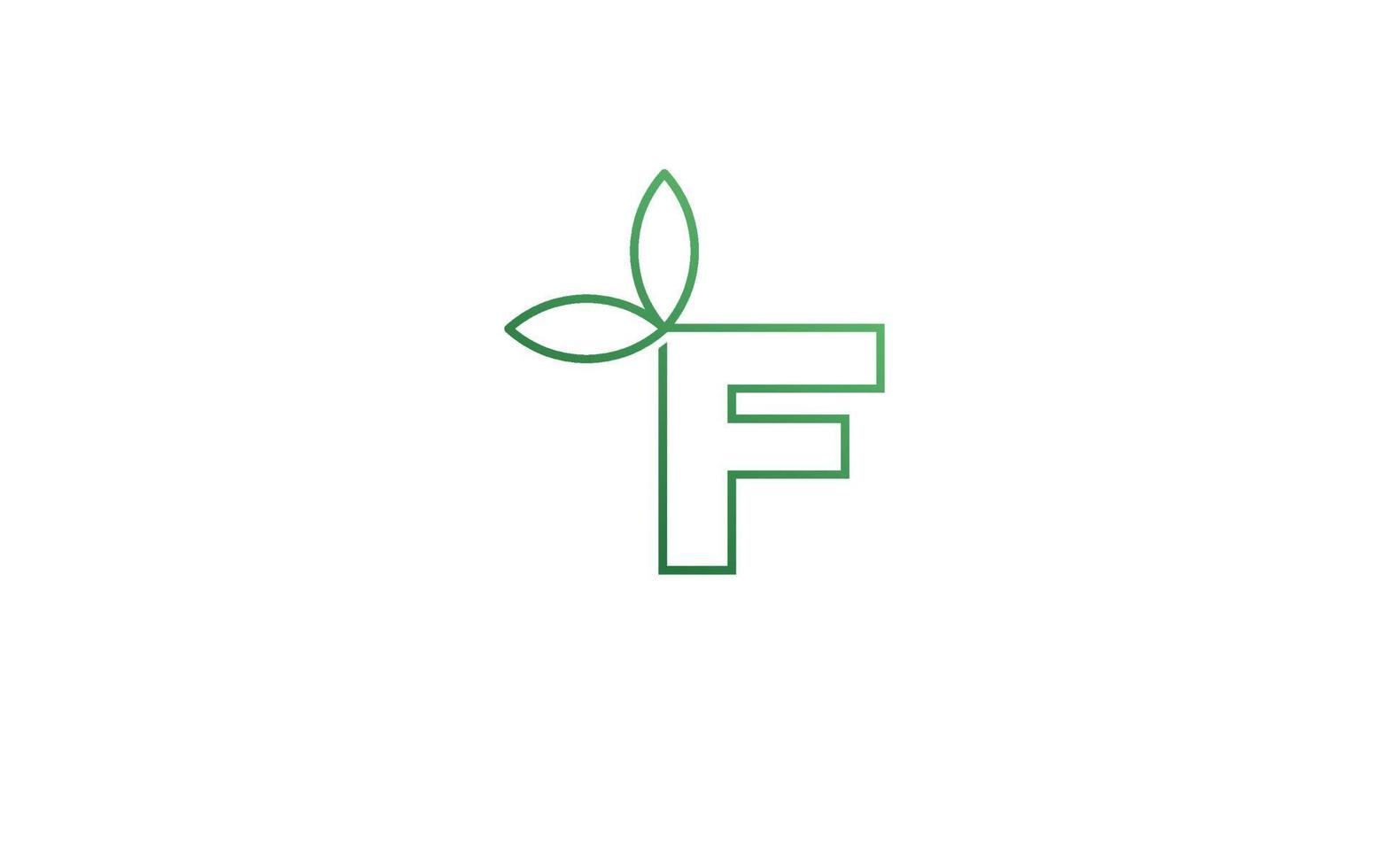 folha de logotipo f para identidade. ilustração vetorial de modelo de natureza para sua marca. vetor