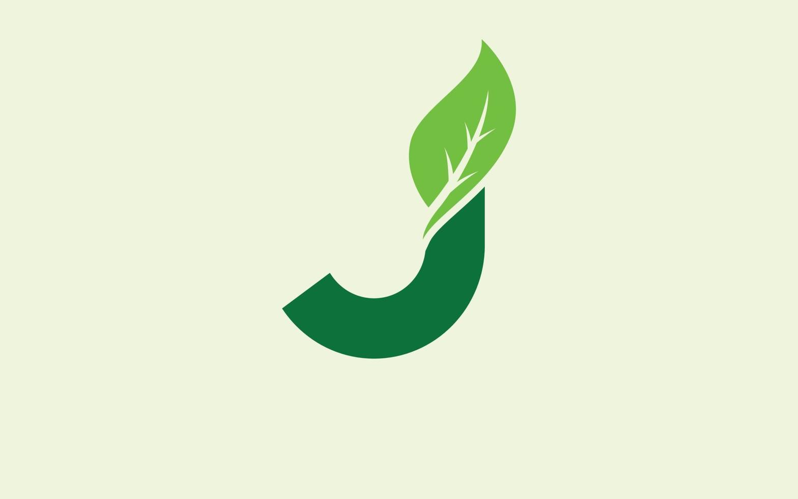 folha de logotipo j para identidade. ilustração vetorial de modelo de natureza para sua marca. vetor