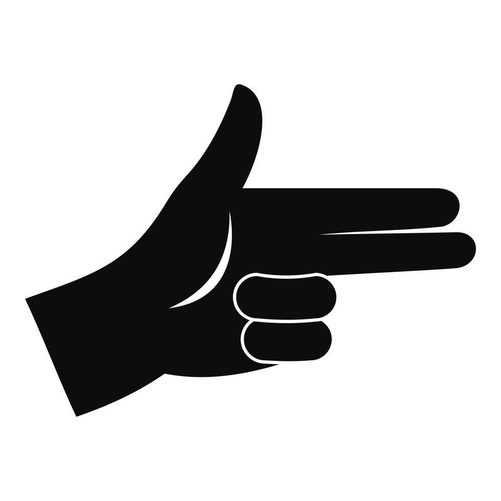 ícone de sinal de mão de pistola, estilo simples vetor