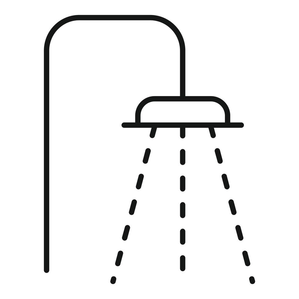 ícone de chuveiro de praia, estilo de estrutura de tópicos vetor