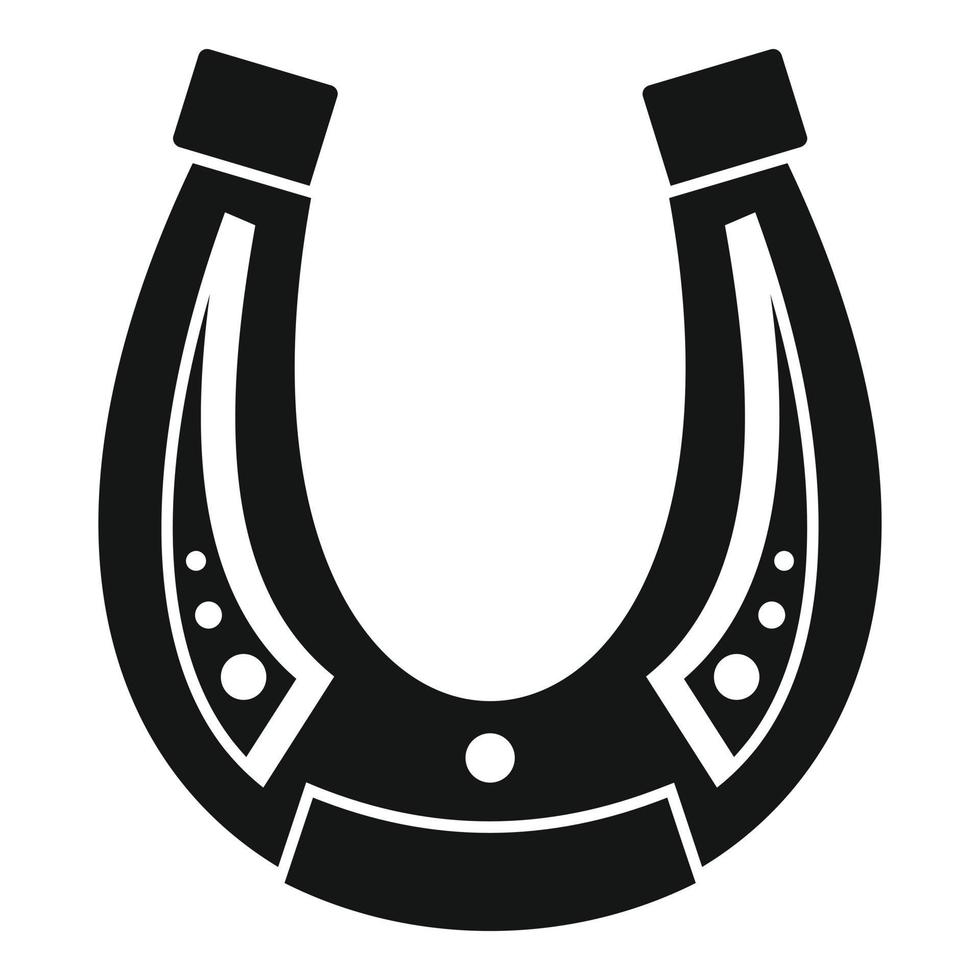 ícone de ferradura da sorte do cassino, estilo simples vetor