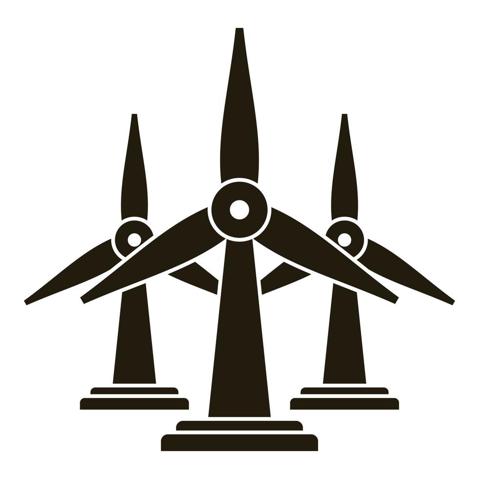 ícone de planta de turbina eólica, estilo simples vetor