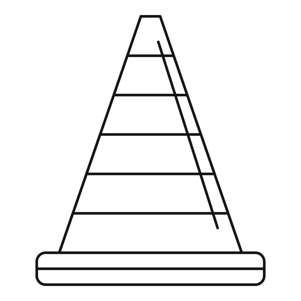 ícone de cone de estrada, estilo de estrutura de tópicos vetor