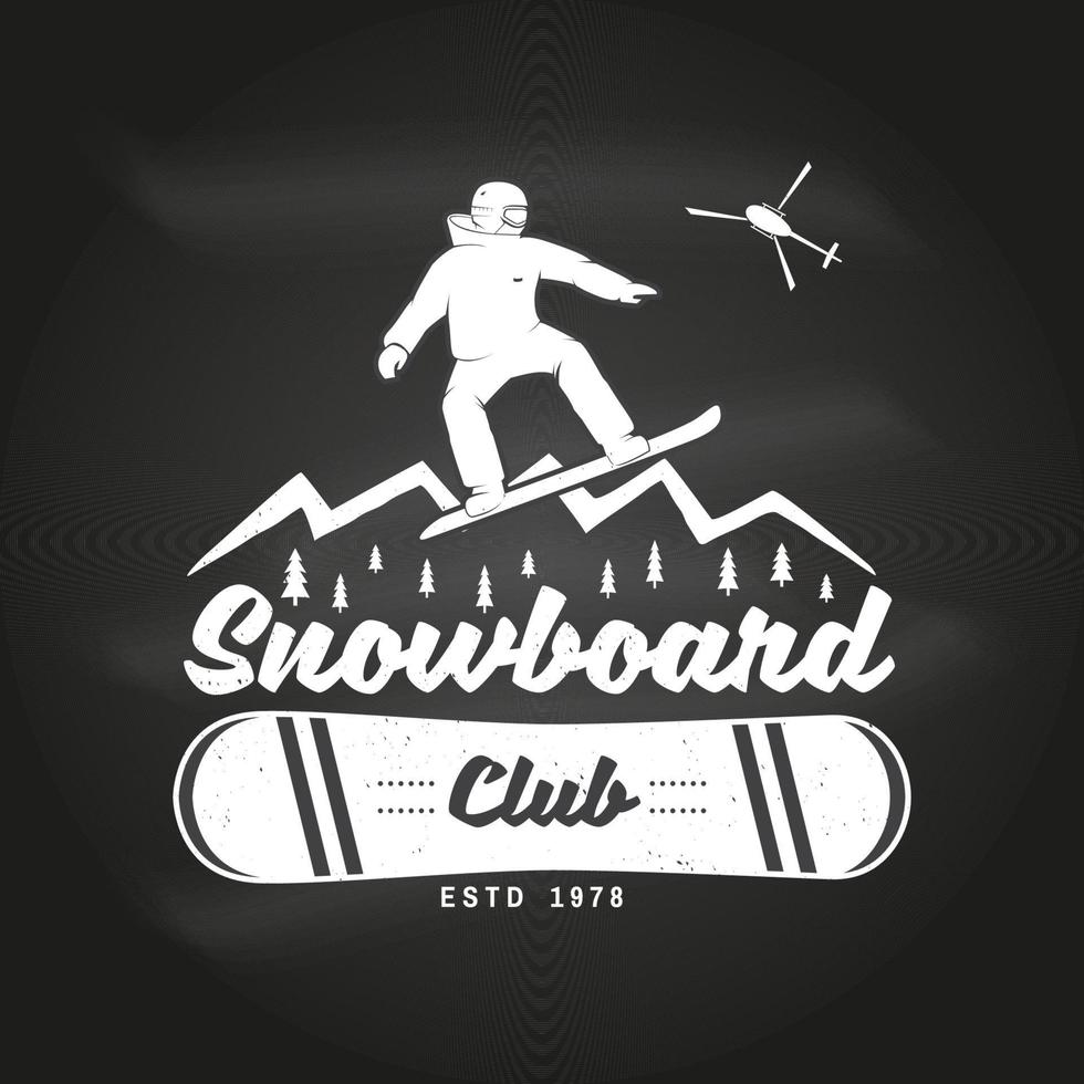clube de snowboard. ilustração vetorial. conceito para camisa ou logotipo, impressão, carimbo ou camiseta. vetor