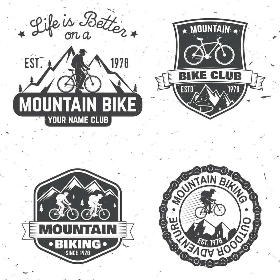 conjunto de clubes de mountain bike. ilustração vetorial. vetor