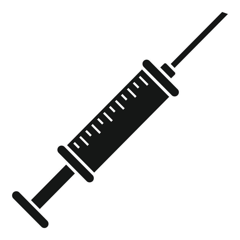 ícone de seringa de anestesia dentária, estilo simples vetor