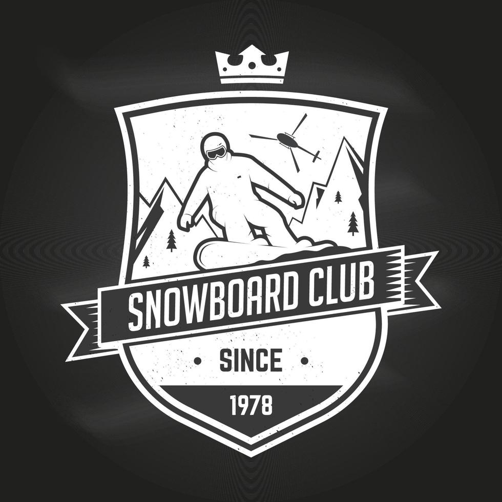 clube de snowboard. ilustração vetorial. vetor