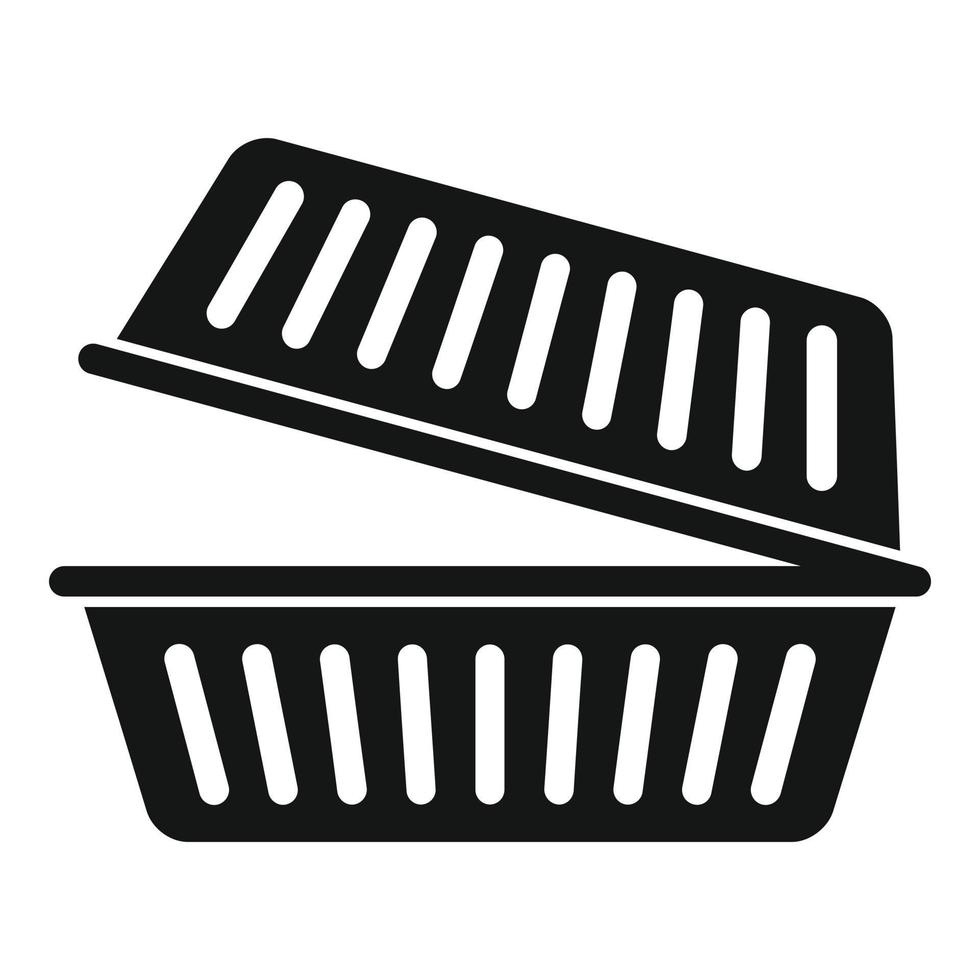 ícone do recipiente de comida para viagem, estilo simples vetor