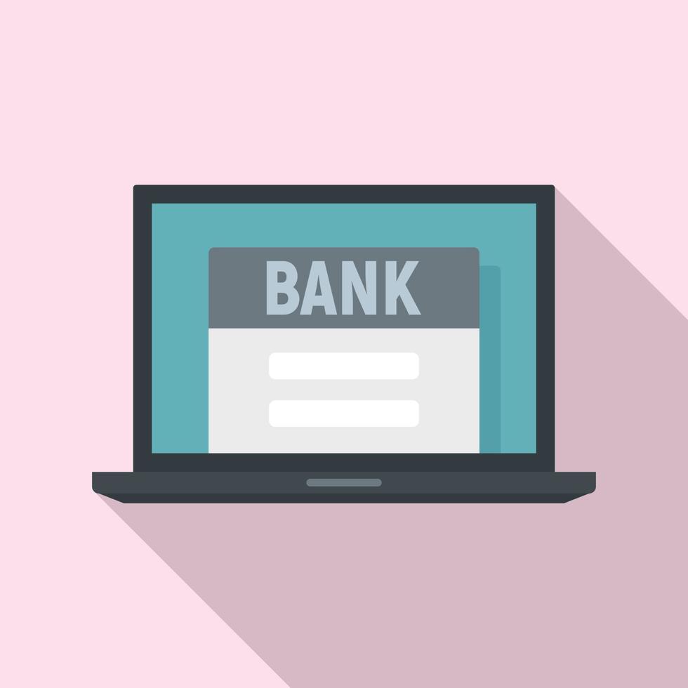 ícone de banco online, estilo simples vetor