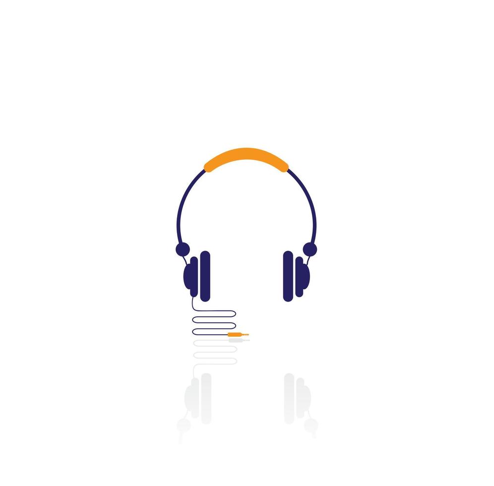o logotipo do fone de ouvido projeta a inspiração isolada no fundo branco vetor