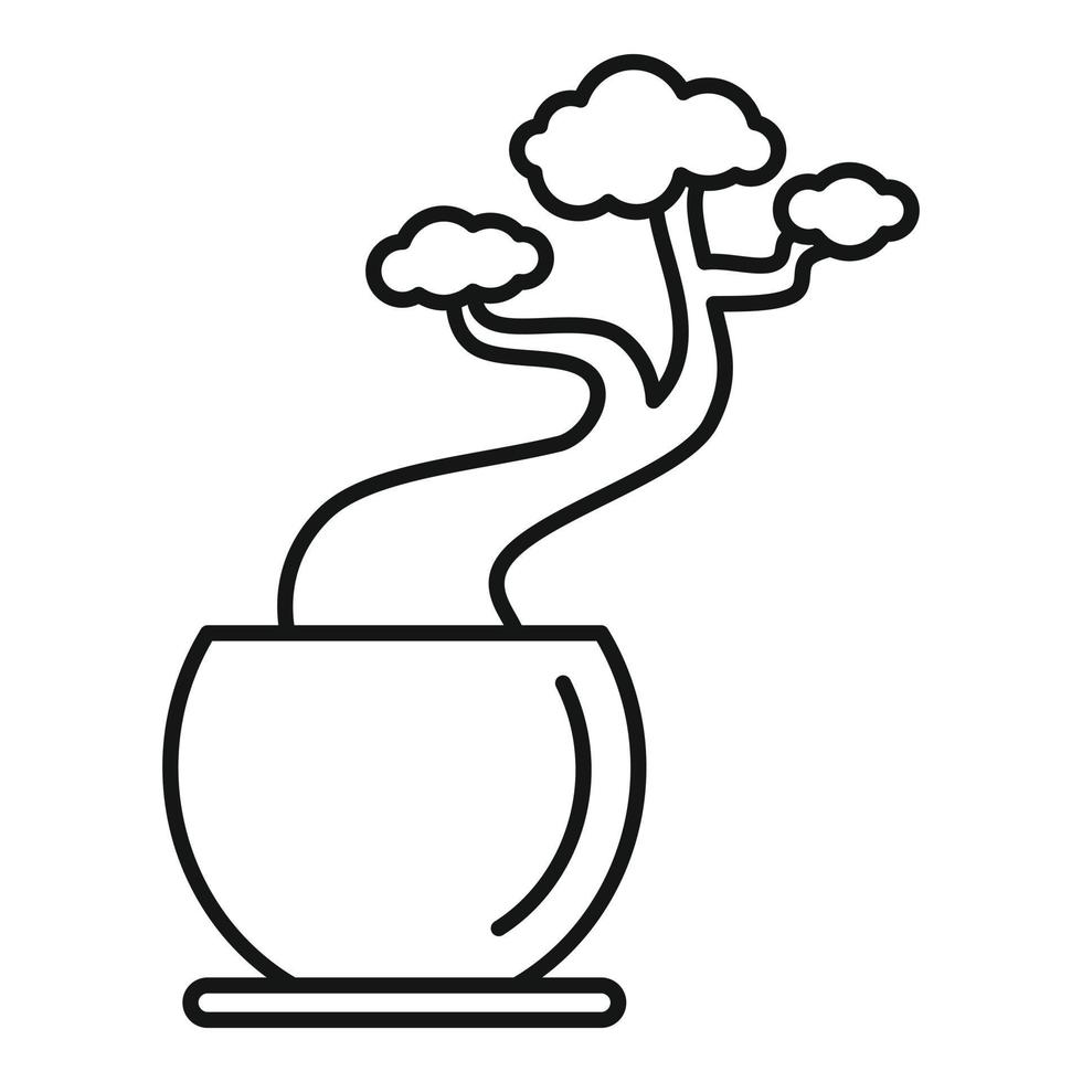 ícone de pote de árvore de casa, estilo de estrutura de tópicos vetor
