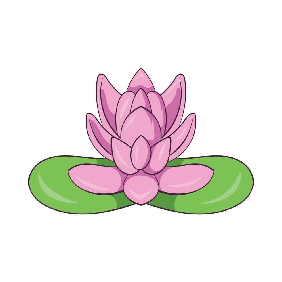 ícone de flor de lótus rosa, estilo cartoon vetor