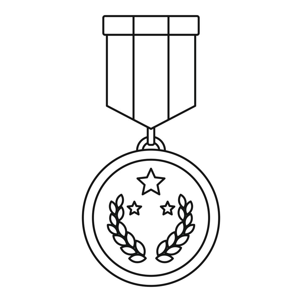 linha fina de vetor de ícone de medalha