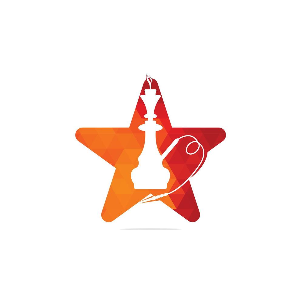 narguilé e logotipo do conceito de estrela. conjunto de narguilé e ilustração vetorial de estoque de acessórios. vetor