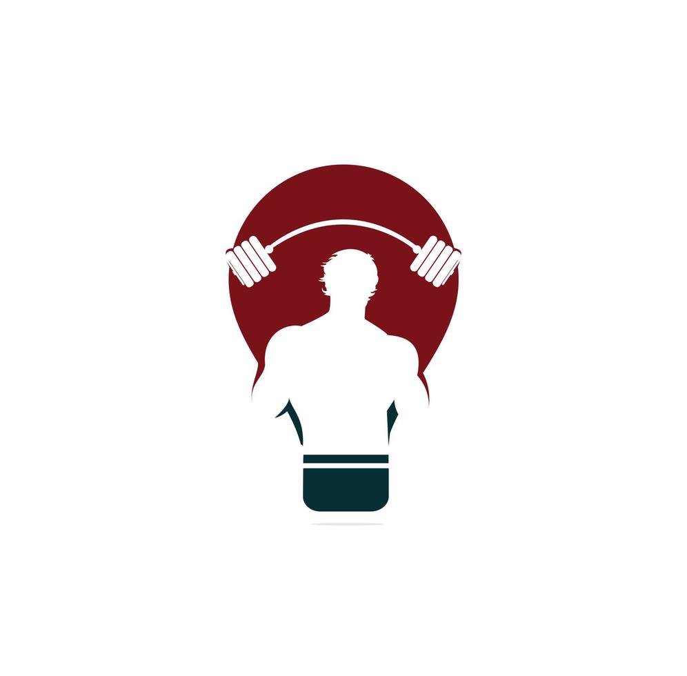 logotipo ou etiqueta em forma de bulbo de clube de ginástica. ilustração vetorial de esportes vetor