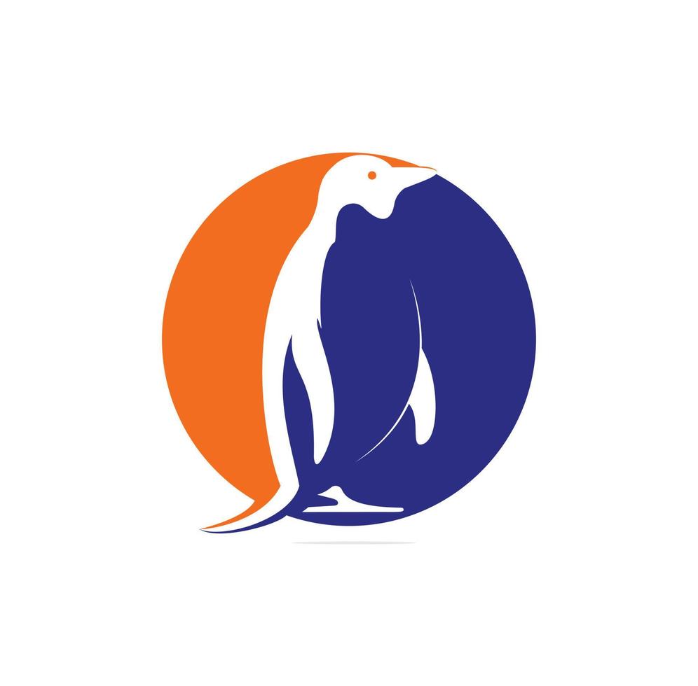 design de ilustração de ícone de vetor de modelo de logotipo de pinguim criativo