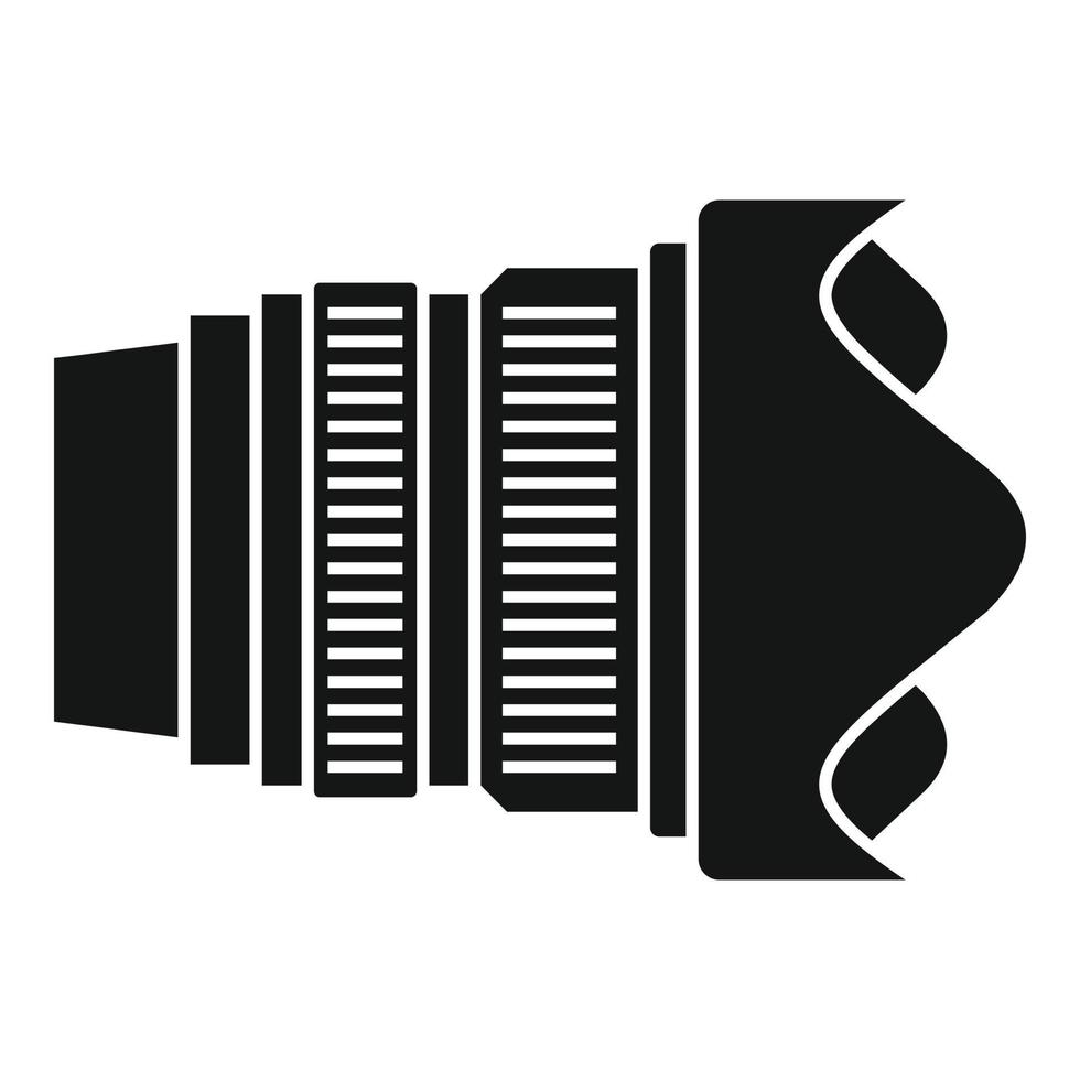 ícone de lente de câmera moderna, estilo simples vetor