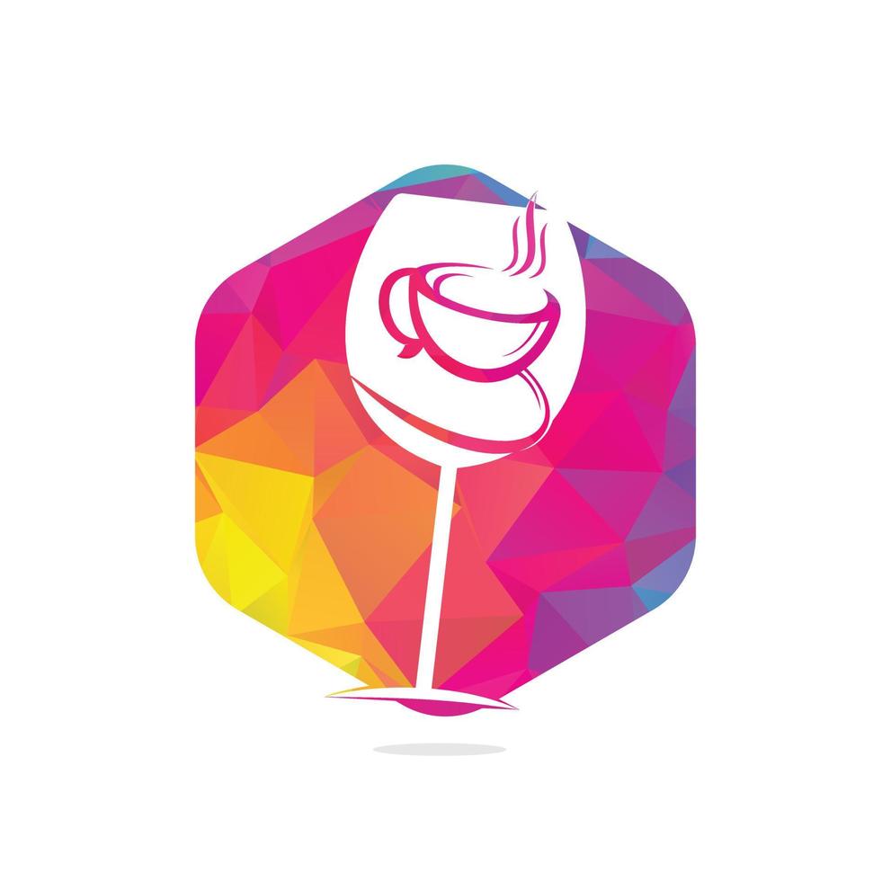 ilustração em vetor design de logotipo de café e vinho.