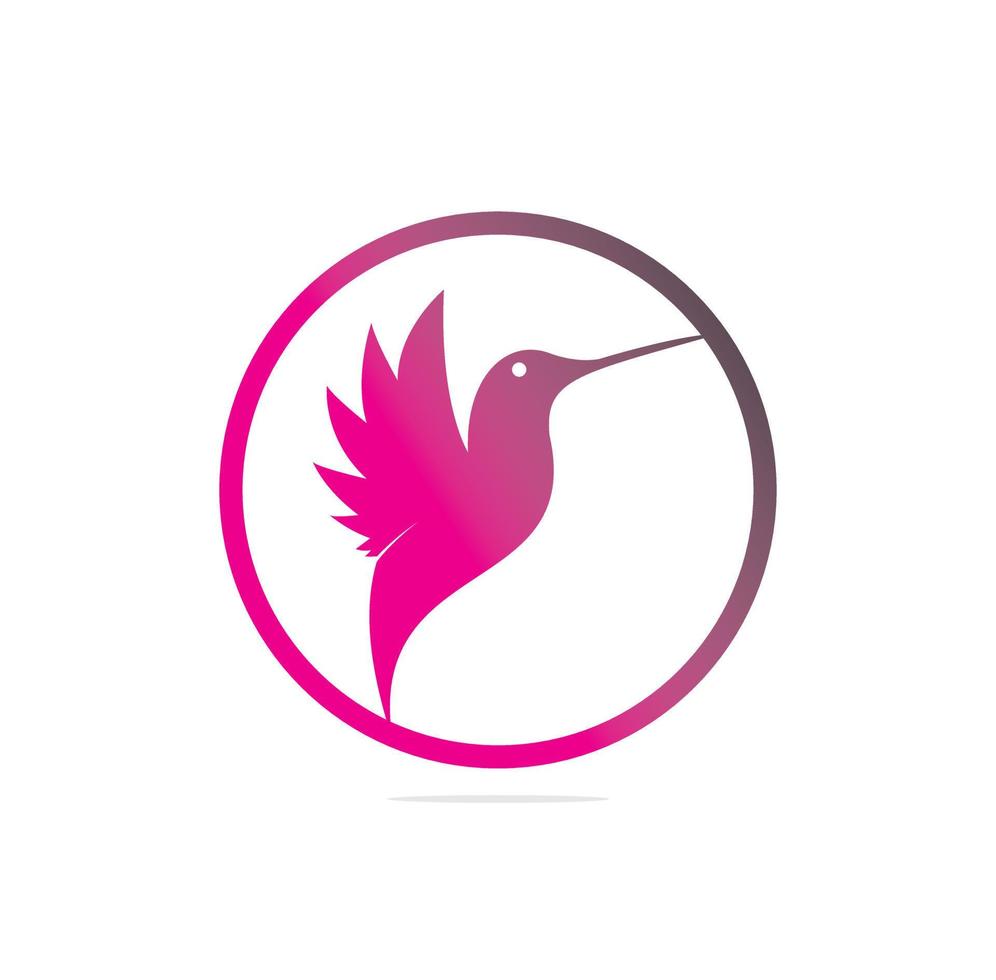 logotipo do pássaro colibri. ilustração vetorial de beija-flor voador exótico isolado no fundo branco vetor