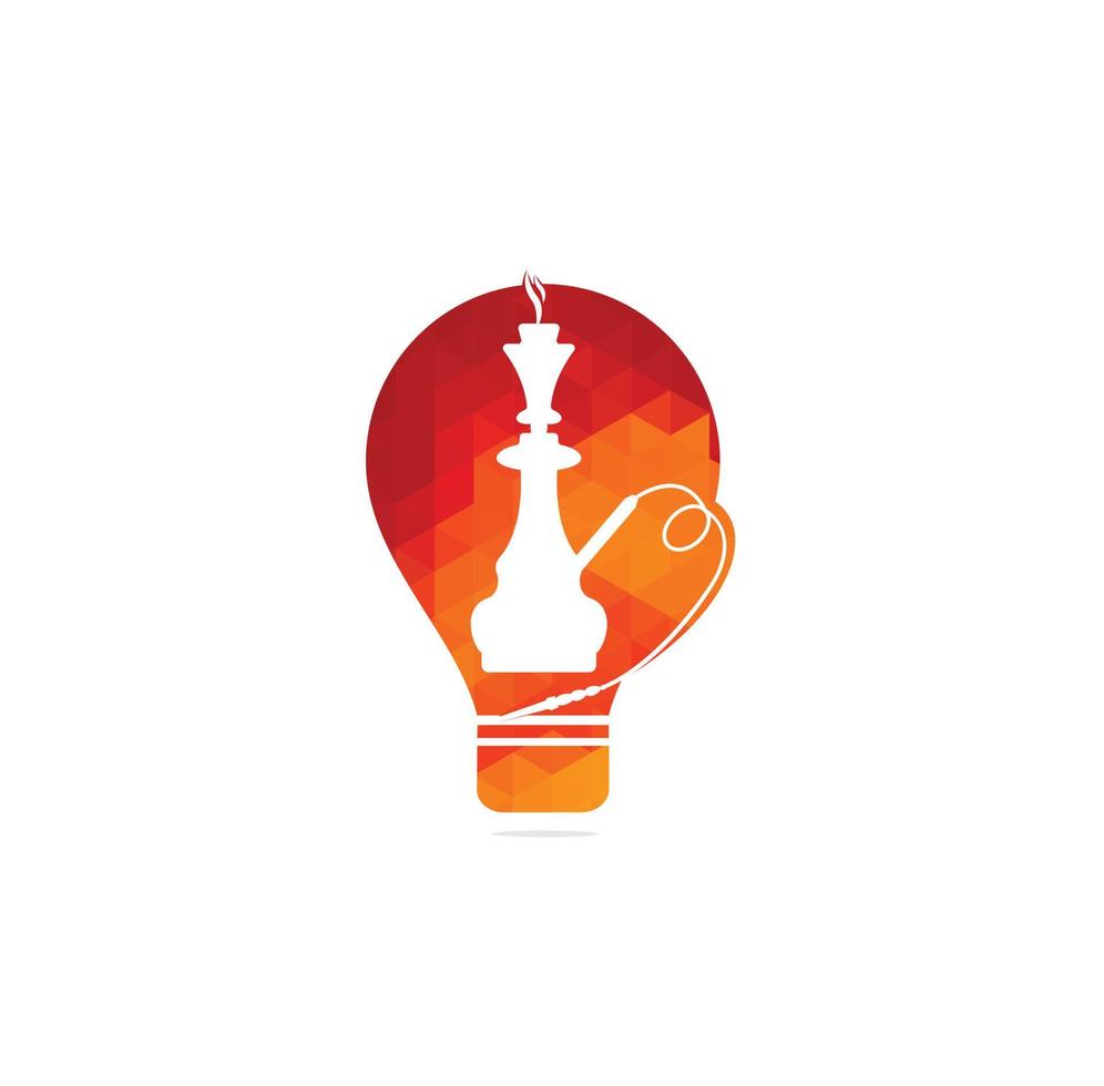 narguilé e logotipo em forma de lâmpada. conjunto de narguilé e ilustração vetorial de estoque de acessórios. vetor