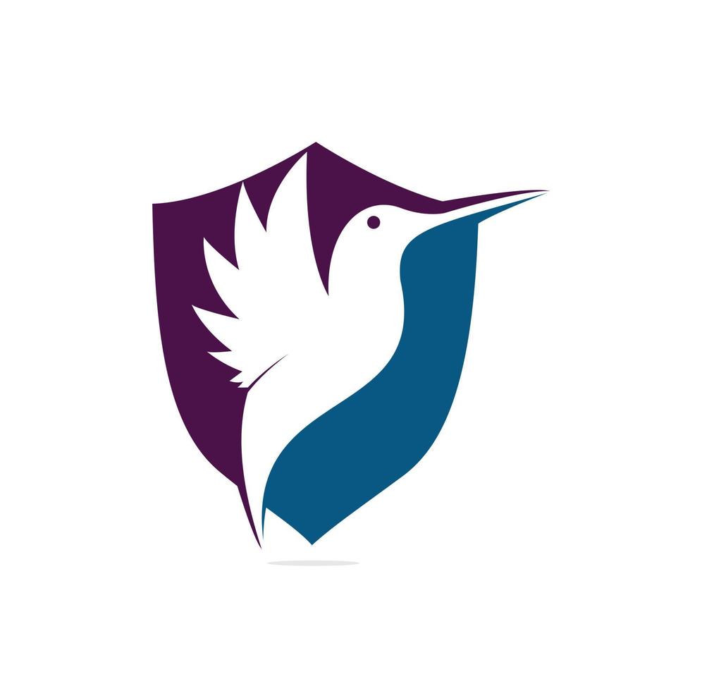 logotipo do pássaro colibri. ilustração vetorial de beija-flor voador exótico isolado no fundo branco vetor