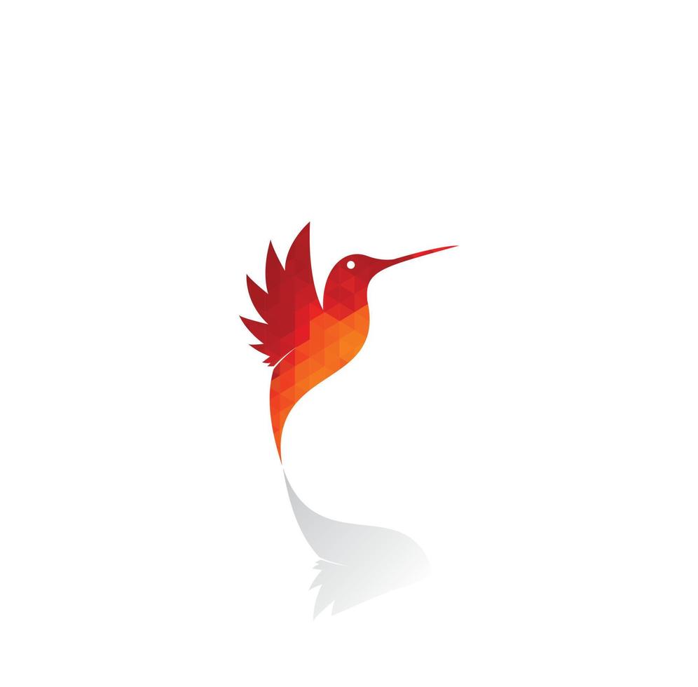 logotipo do pássaro colibri. ilustração vetorial de beija-flor voador exótico isolado no fundo branco vetor