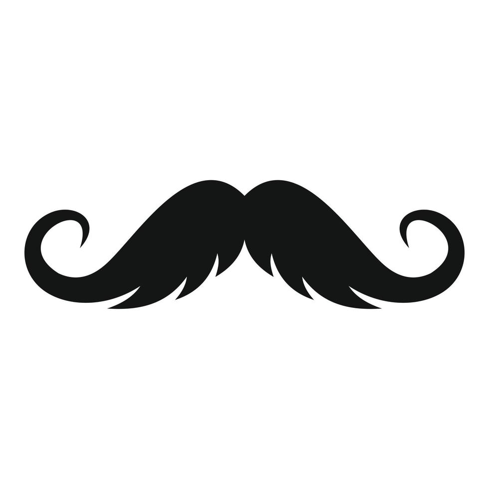 ícone de bigode fofo, estilo simples. vetor