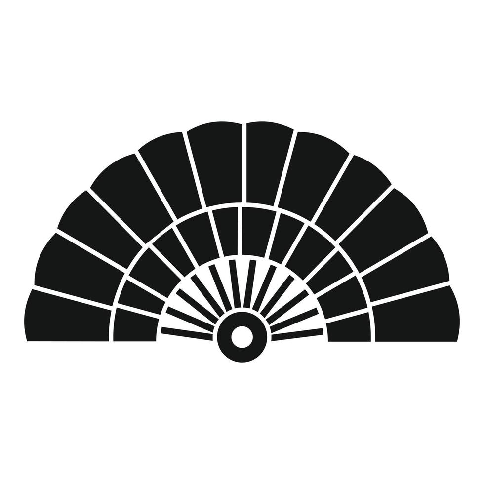ícone de ventilador de mão oriental, estilo simples vetor
