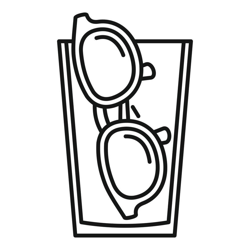 ícone de óculos de médico, estilo de estrutura de tópicos vetor