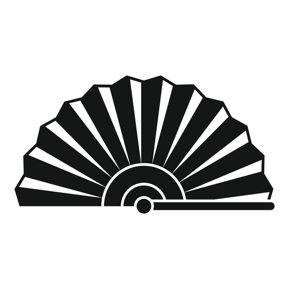 ícone do ventilador de mão do vento, estilo simples vetor