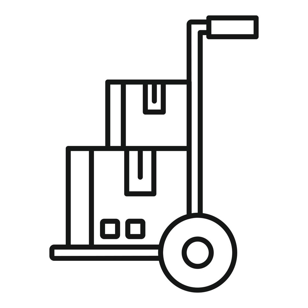 ícone do carrinho de armazém, estilo de estrutura de tópicos vetor