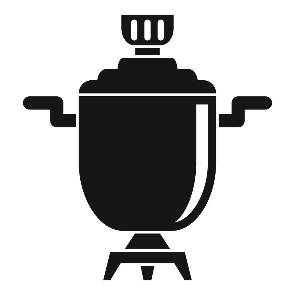 ícone de samovar de metal, estilo simples vetor