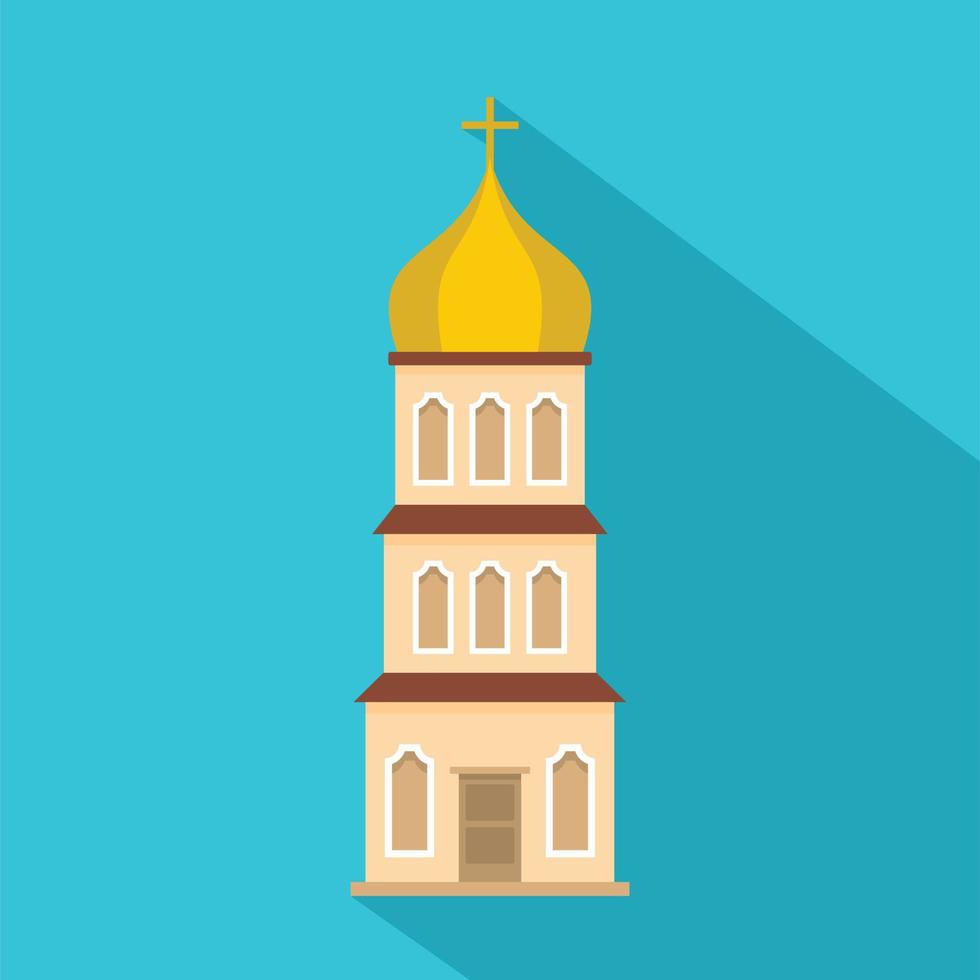 ícone da torre da igreja, estilo simples vetor