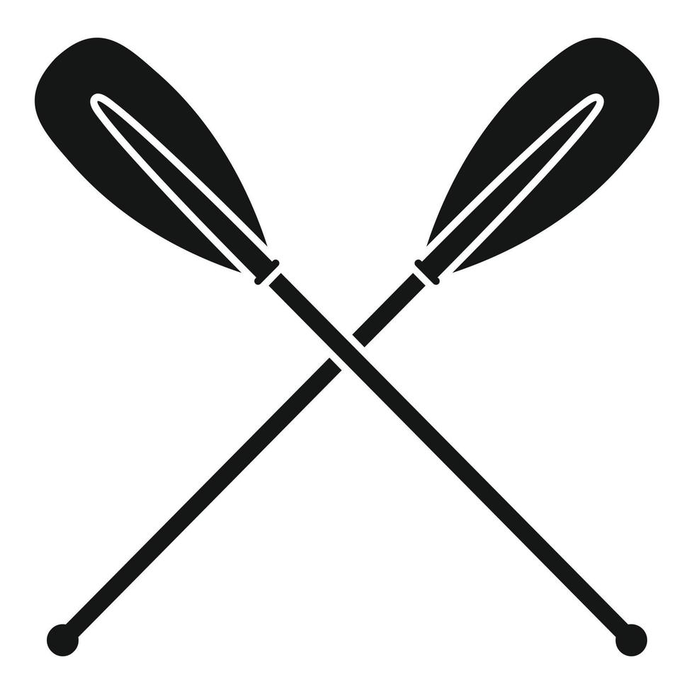 ícone de remos cruzados de metal, estilo simples vetor