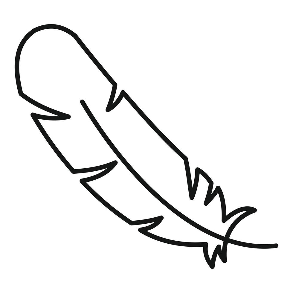 ícone de recurso de tecido de penas, estilo de contorno vetor