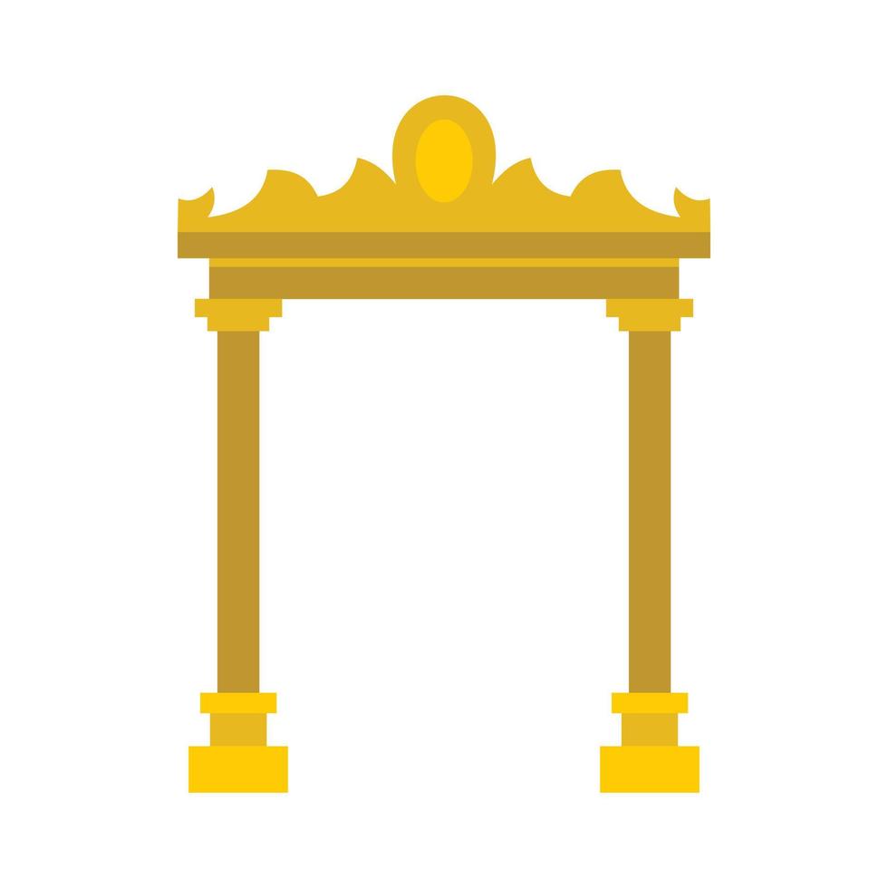 ícone de arco antigo dourado, estilo simples vetor