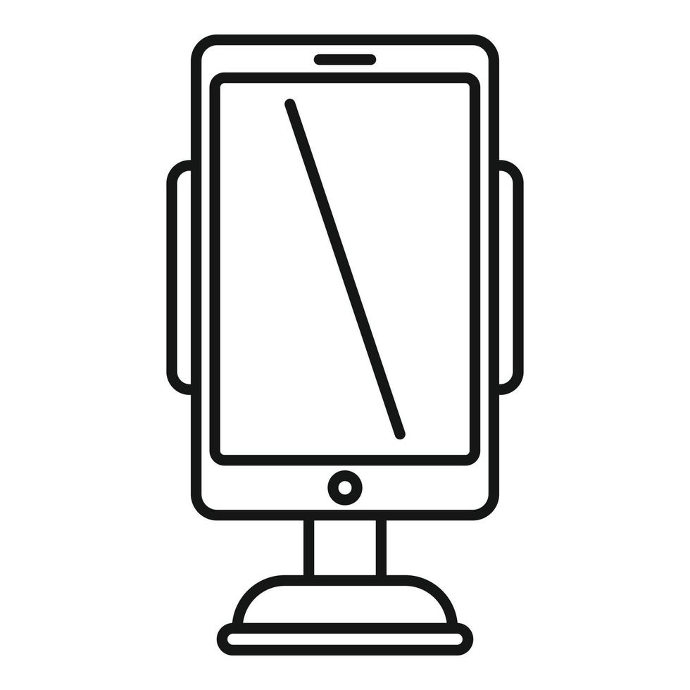 ícone de suporte de telefone de carro moderno, estilo de estrutura de tópicos vetor