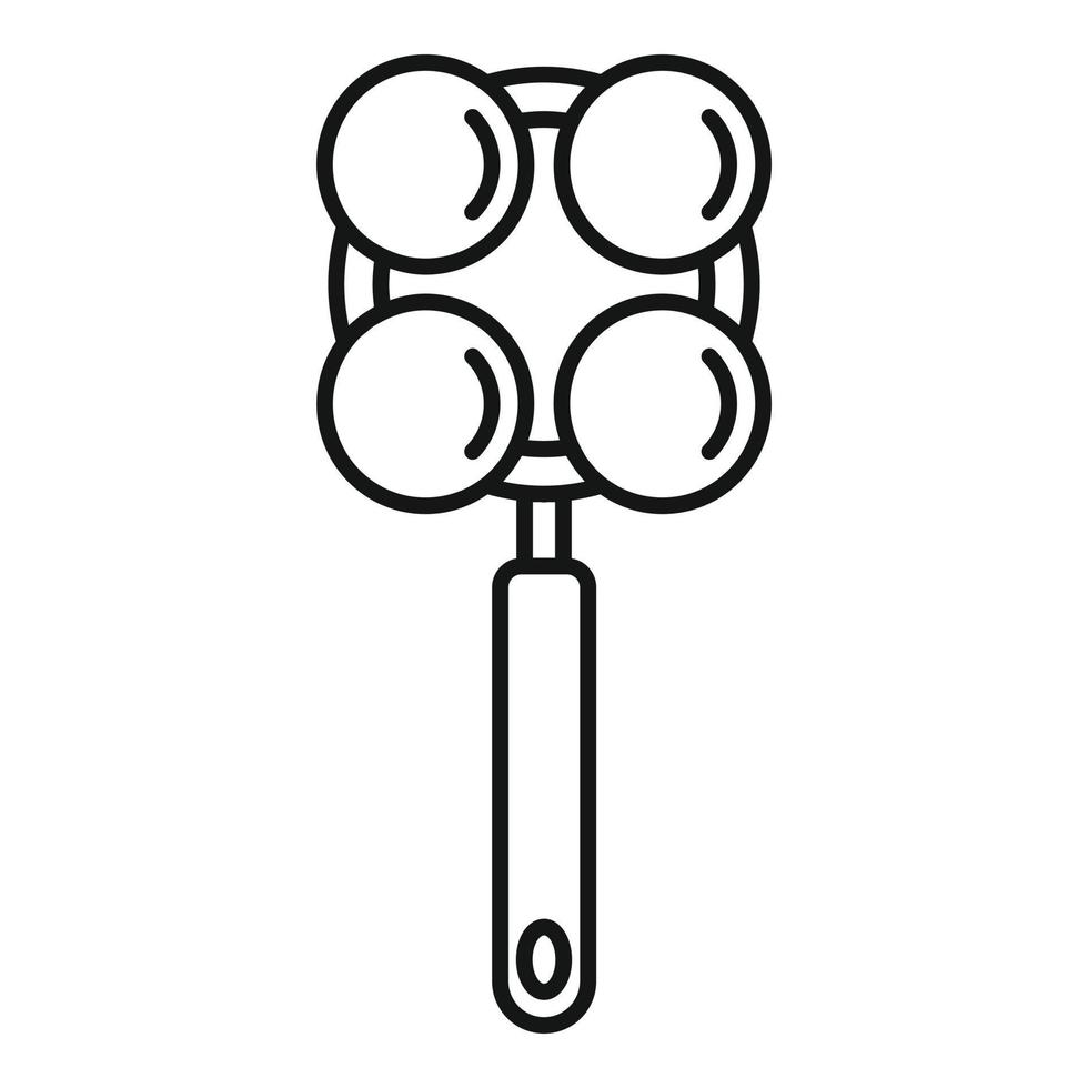 ícone de brinquedo de chocalho de bola, estilo de estrutura de tópicos vetor